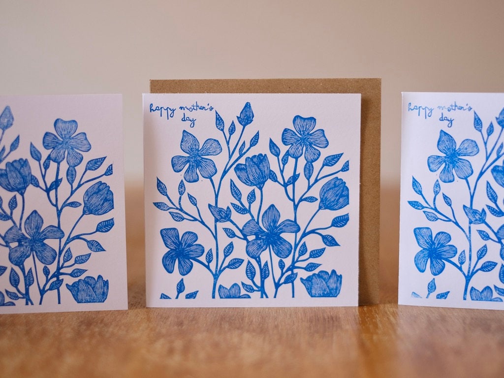 Linoprint Mother's Day Card