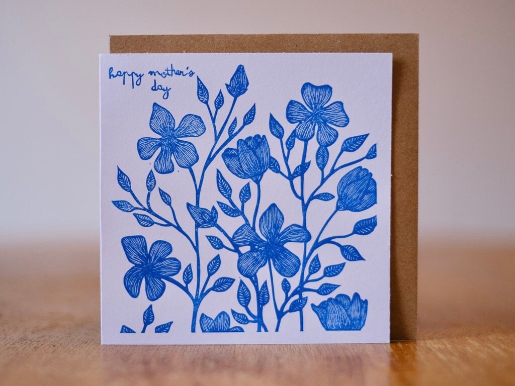 Linoprint Mother's Day Card